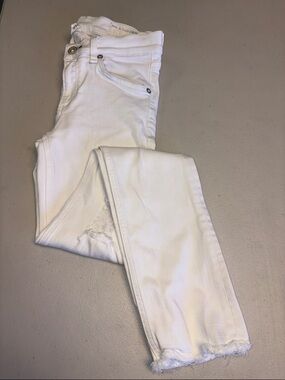 Rag &Bone White Stretch Crop Jean Sz 25